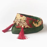 Handmade Cotton Cat Bandana – Golden Lion Charm | Crimson Pine