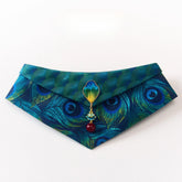 Handmade Cotton Cat Bandana – Peacock Glow Couture
