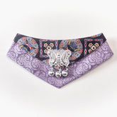 Handmade Cotton Cat Bandana – Purple Essence