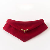 Handmade Wool Cat Bandana – Festive Crimson Velvet