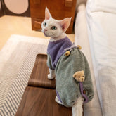 Sphynx Cat Clothes – Violet Slate Fleece Bodysuit