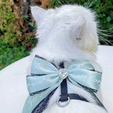 Cat Harness and Leash Set – Lace Bowknot | Blue