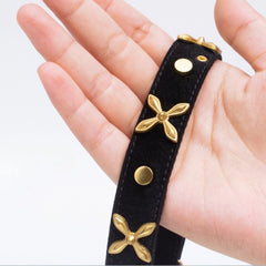 Handmade Cat Collar – Black Gold Viper PU Leather