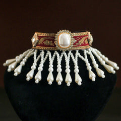 Handmade Cat Collar – Pearl Tassel Shoulder Drape