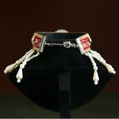 Handmade Cat Collar – Pearl Tassel Shoulder Drape