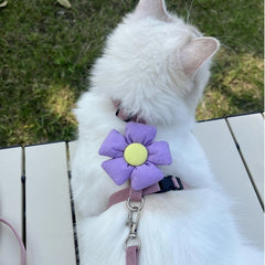 Cat Harness and Leash Set for Small Cats – Purple Flower