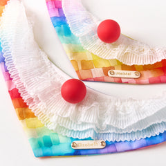Handmade Cotton Cat Bandana – Circus Clown Magic | Multi-Layer Lace