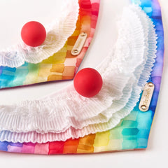 Handmade Cotton Cat Bandana – Circus Clown Magic | Multi-Layer Lace
