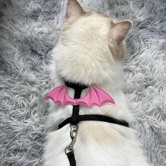 Cat Harness and Leash Set – Pink Halloween Wings