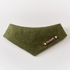 Handmade Wool Cat Bandana – Moss Green