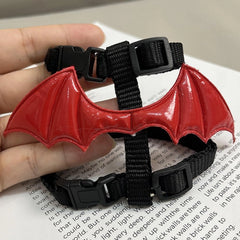 Cat Harness and Leash Set | Halloween Bat Wings Red