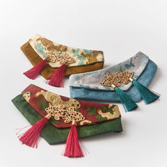 Handmade Cotton Cat Bandana – Golden Lion Charm | Celestial Azure