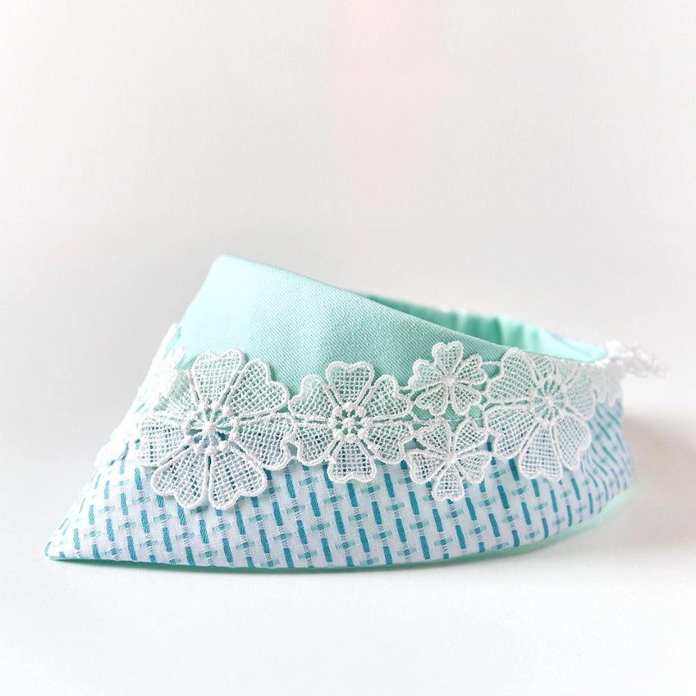 Handmade Cotton Cat Bandana – Chilled Mint