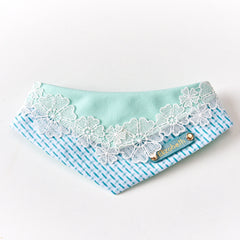 Handmade Cotton Cat Bandana – Chilled Mint