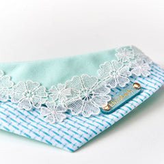 Handmade Cotton Cat Bandana – Chilled Mint