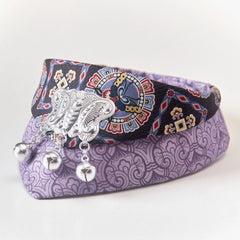 Handmade Cotton Cat Bandana – Purple Essence