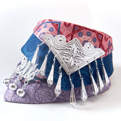 Handmade Cotton Cat Bandana – Silver Dusk