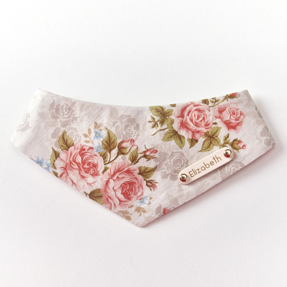 Handmade Cotton Cat Bandana – Vintage Rose