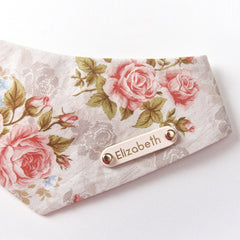 Handmade Cotton Cat Bandana – Vintage Rose