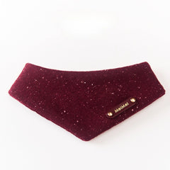 Handmade Wool Cat Bandana – Mulled Wine Snowflake