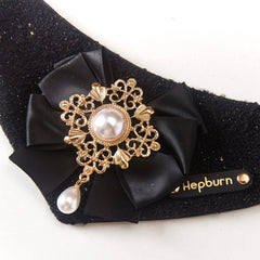 Handmade Wool Cat Bandana – Black Gold Chanel