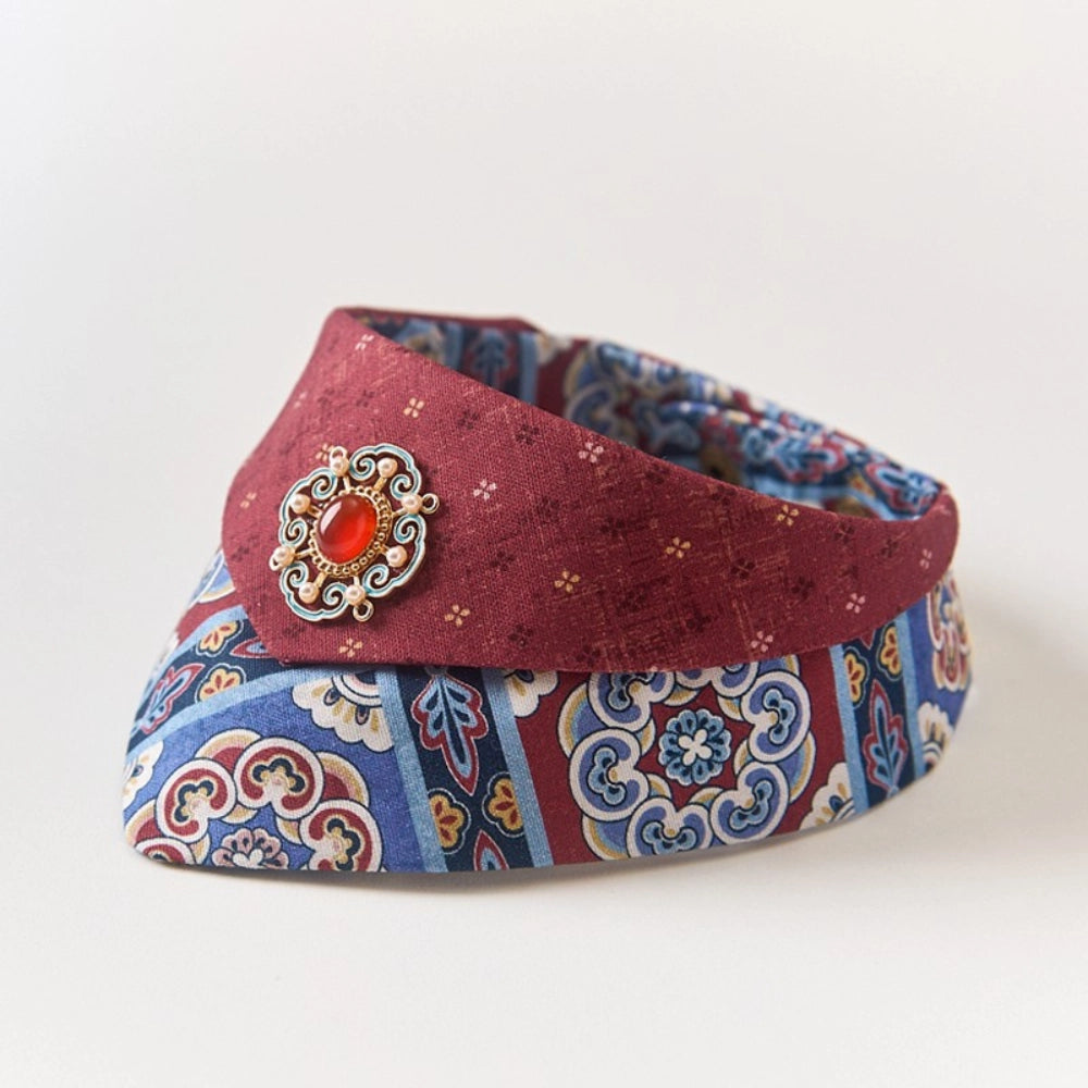 Handmade Cotton Cat Bandana – Cluster Of Flowers