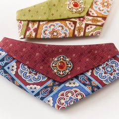 Handmade Cotton Cat Bandana – Cluster Of Flowers