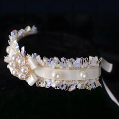 Handmade Cat Collar – Creamy White Lace and Pearl Cluster