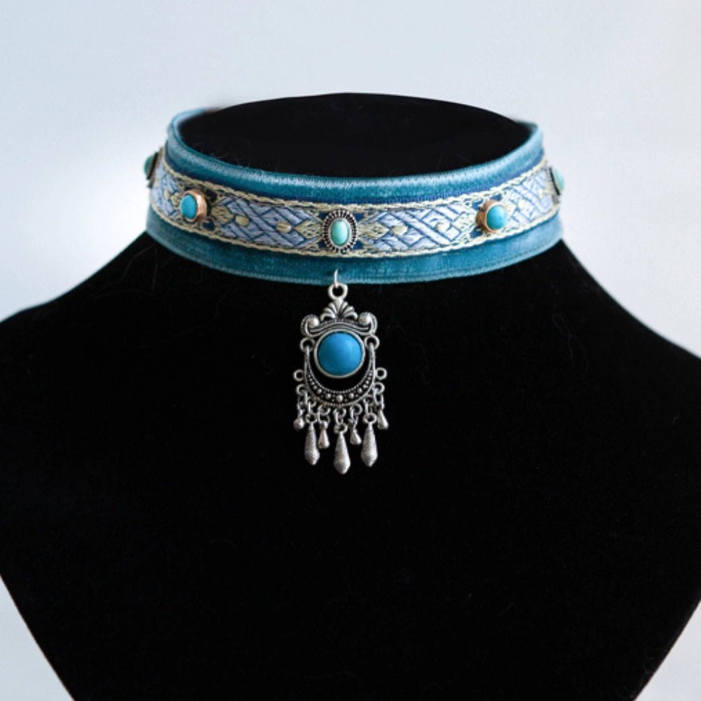 Handmade Cat Collar | Turquoise Stone