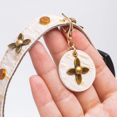 Handmade Cat Collar – White Crocodile PU Leather