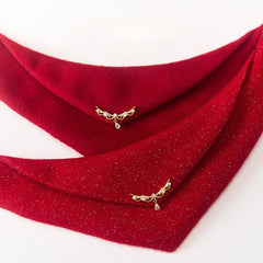 Handmade Wool Cat Bandana – Festive Crimson Velvet