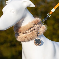 Handmade Cat Collar Set– Leopard Faux Fur | Cream