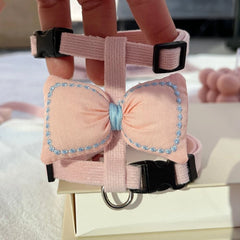 Small Cats Harness And Leash Set | Bowknots Pink & Leash Pink