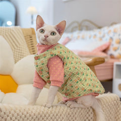 Ropa para gatos Sphynx: chaleco de color pastel