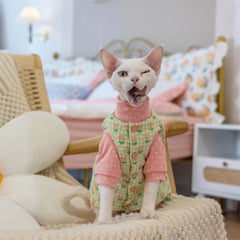 Ropa para gatos Sphynx: chaleco de color pastel