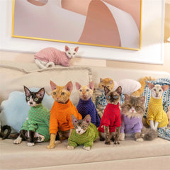 Sphynx Cat Clothes – Candy Color Dual-Sided Shirt