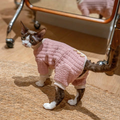 Sphynx Cat Clothe – Padded Hoodie Jumpsuit | Lotus Pink