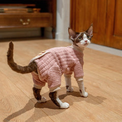 Sphynx Cat Clothe – Padded Hoodie Jumpsuit | Lotus Pink