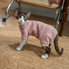Sphynx Cat Clothe – Padded Hoodie Jumpsuit | Lotus Pink