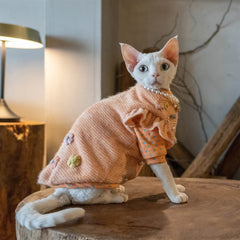 Sphynx Cat Clothes – Peach Bloom Couture