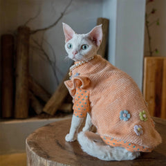 Sphynx Cat Clothes – Peach Bloom Couture
