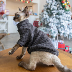 Suéter para gato Sphynx – Tejido texturizado color carbón