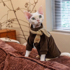 Sphynx Cotton Hoodie – Warm Maillard