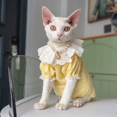 Sphynx Cat Dress – Lace Doll Collar