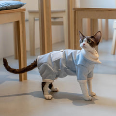Sphynx Cat Hoodie – Four Leg & Fold Over Collar | Blue