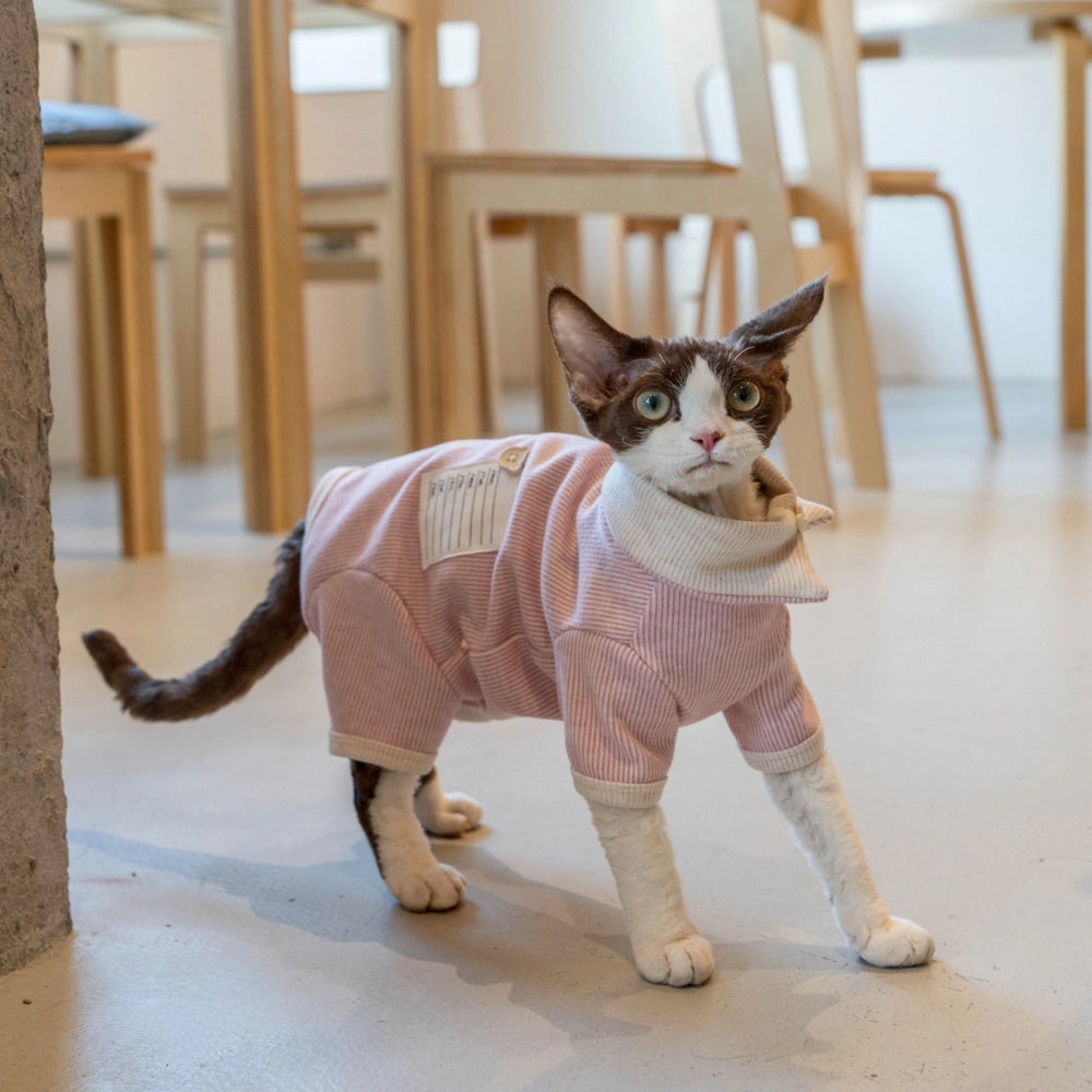 Sphynx Cat Hoodie – Four Leg & Fold Over Collar | Pink