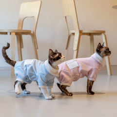 Sphynx Cat Hoodie – Four Leg & Fold Over Collar | Blue