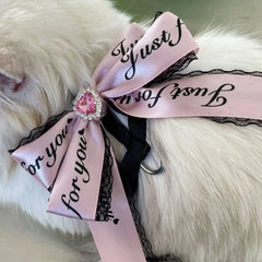 Cat Harness and Leash Set – Lace Bowknot | Pink