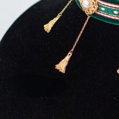 Handmade Cat Collar | Dark Green Velvet with Tassel